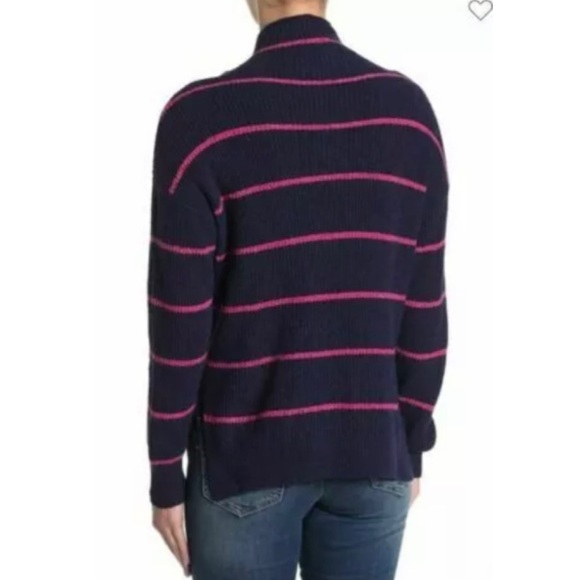 Abound Navy Sophia Stripped Mockneck knit Sweater - Picture 2 of 4